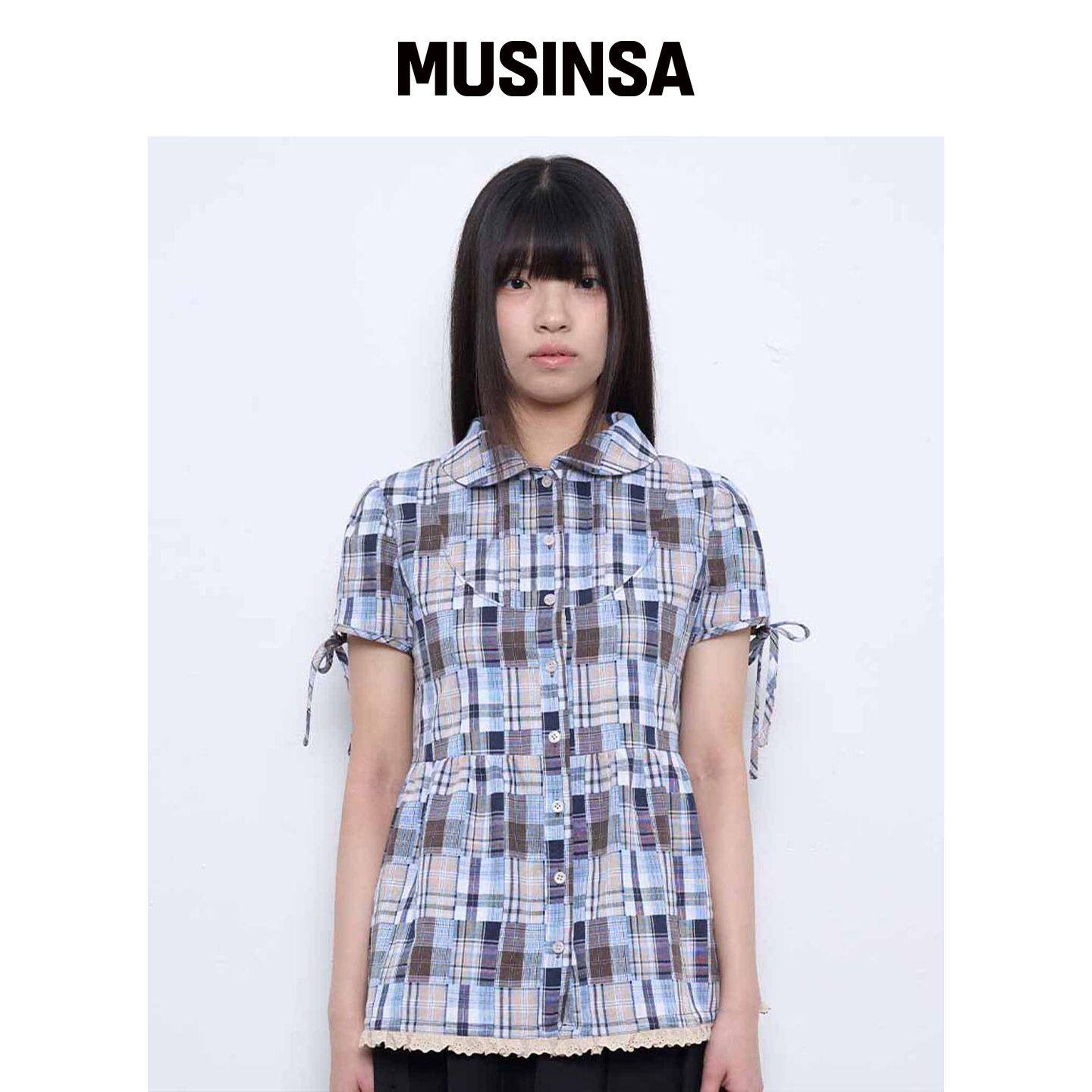 TUOMIO 泡泡袖丝带衬衫 [婴儿蓝] MUSINSA韩国官网直邮进口