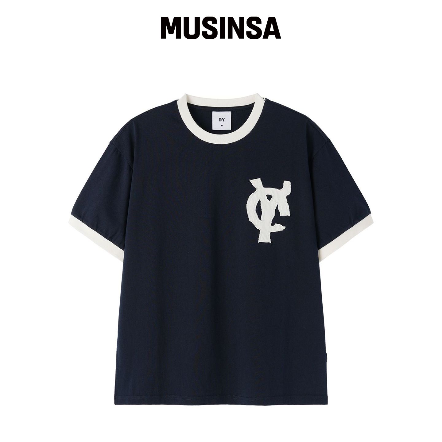 OY LOGO PATCH RINGER TEE - NAVY MUSINSA韩国官网直邮进口图片