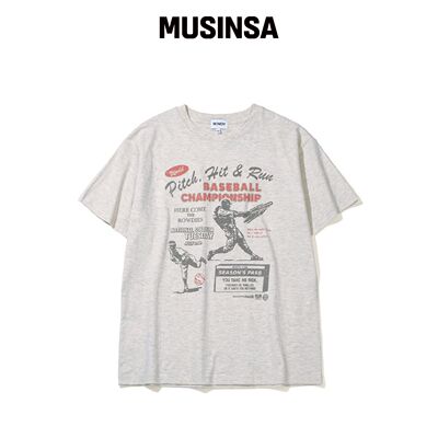 ROWDY ROWDY BASEBALL T恤_燕麦色 MUSINSA韩国官网直邮进口