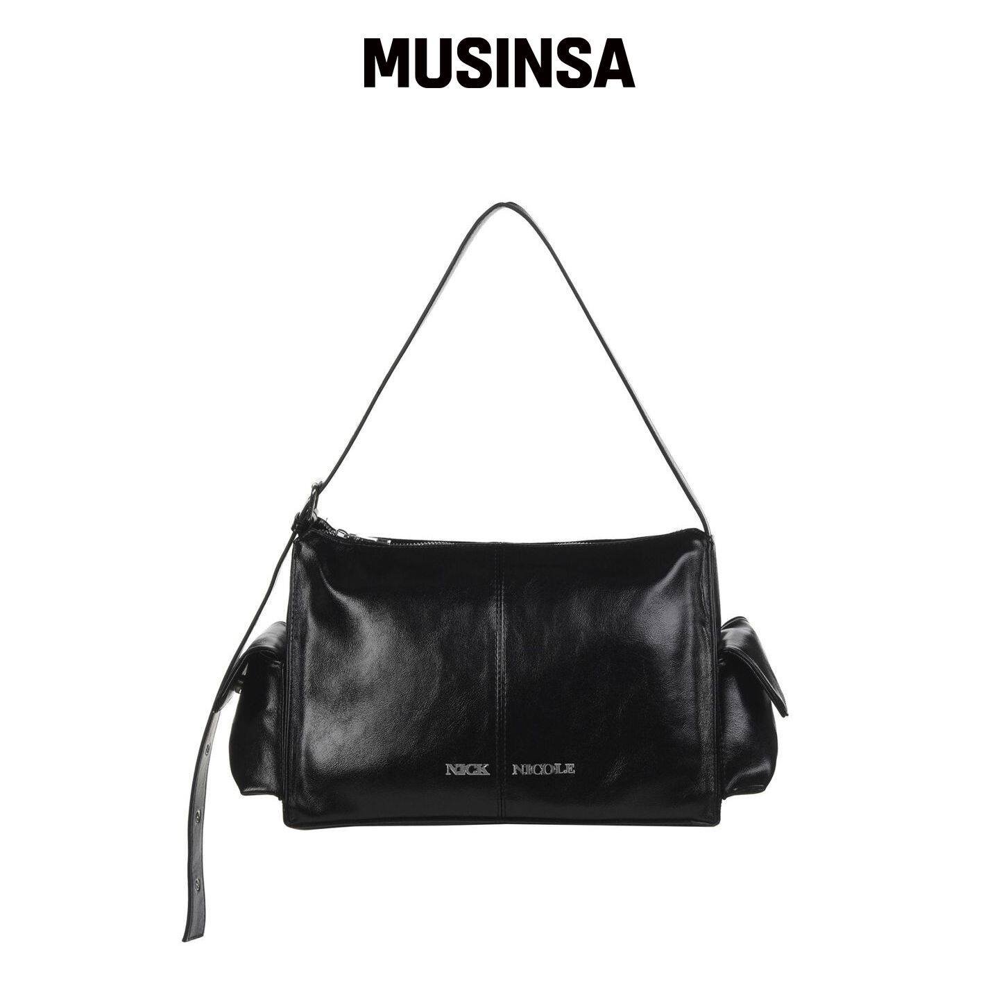 NICK&NICOLE 侧袋肩背包_黑色 MUSINSA韩国官网直邮进口