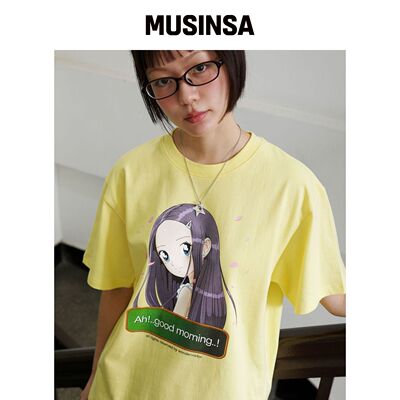 WONDERVISITOR DokiDoki T恤 [浅黄色] MUSINSA韩国官网直邮进口
