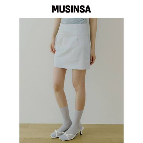 REORG WOI LEOPARD MINI SKIRT SILVER韩国官网直邮进口