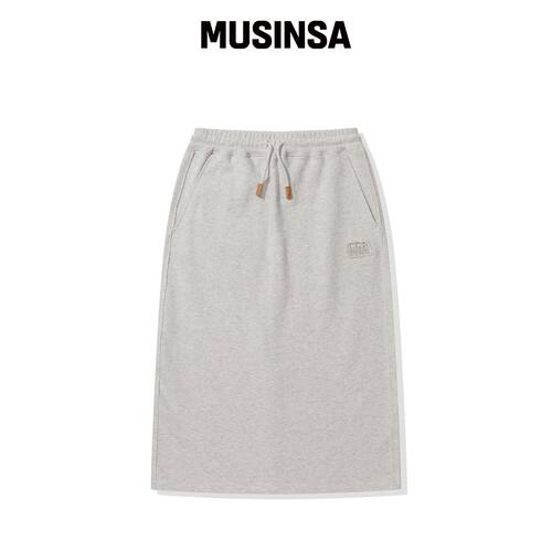 CGP (女款) 方形logo破损卫衣裙_燕麦色 MUSINSA韩国官网直邮进口
