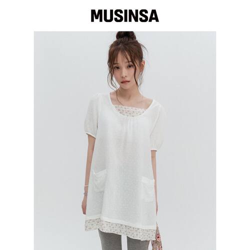 HIGH SCHOOL DISCO 花卉泡泡袖迷你连衣裙 MUSIN韩国官网直邮进口