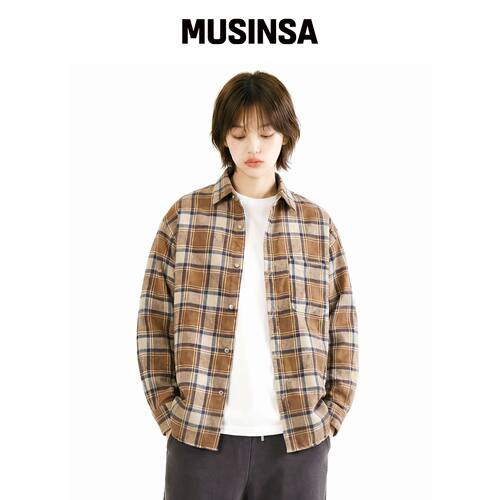 QT8 GARMENTS LB Rustic Core 格纹衬衫 (米色) 韩国官网直邮进口