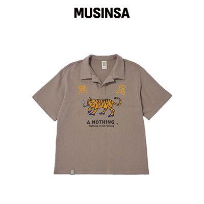 A NOTHING MU-WI PIN-KNIT 1/2 COLLAR-TEE (米)韩国官网直邮进口