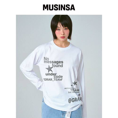 GRAVER NO MESSAGE 长袖T恤_2色 秋上衣MUSINSA韩国官网直邮进口