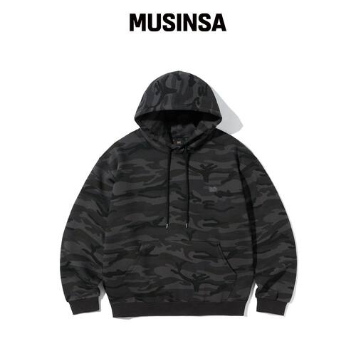 BROWNBREATH TAG CAMO 连帽卫衣 - 炭灰色 MUSIN韩国官网直邮进口