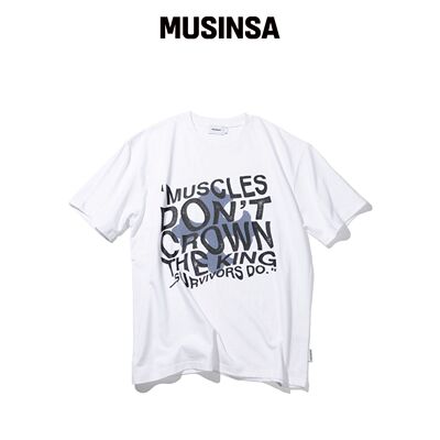 MASSNOUN SURVIVE 半高领T恤 MSITS002-WT MUSIN韩国官网直邮进口