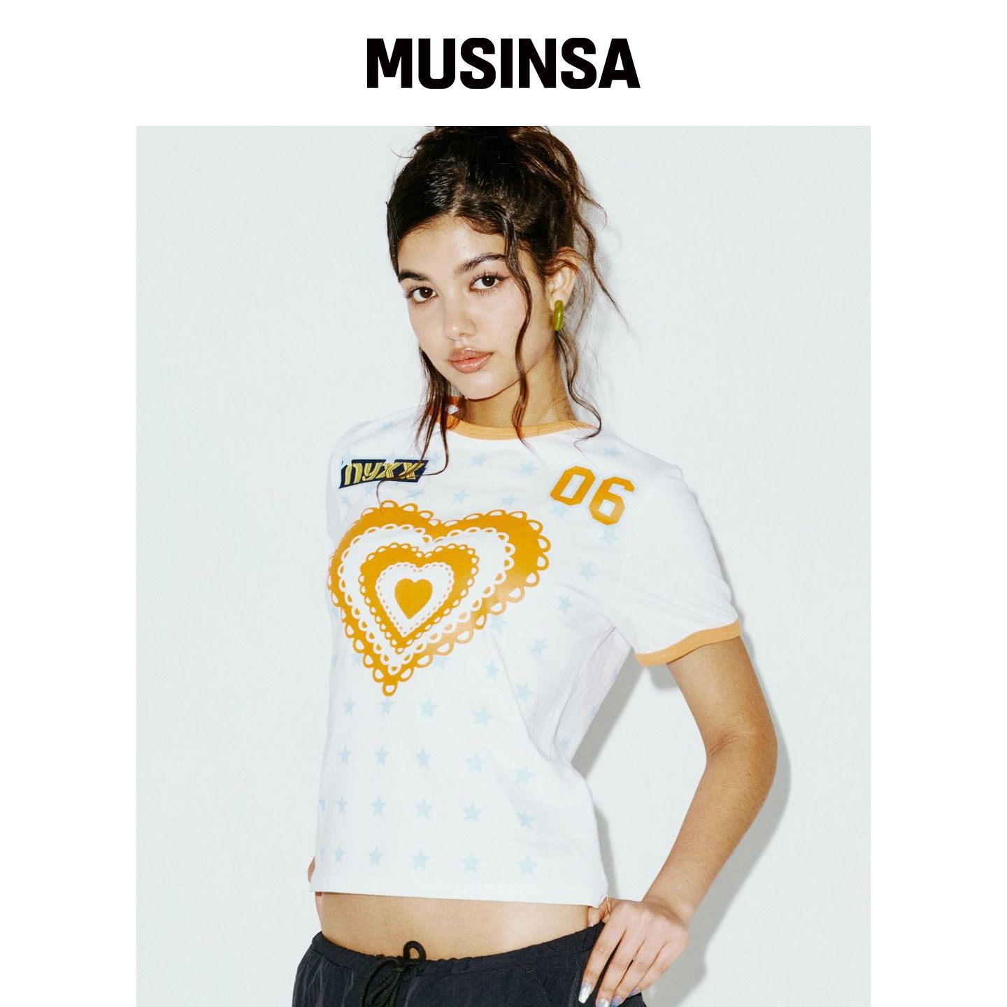 NYXX STAR RINGER TEE 白色 MUSINSA韩国官网直邮进口图片