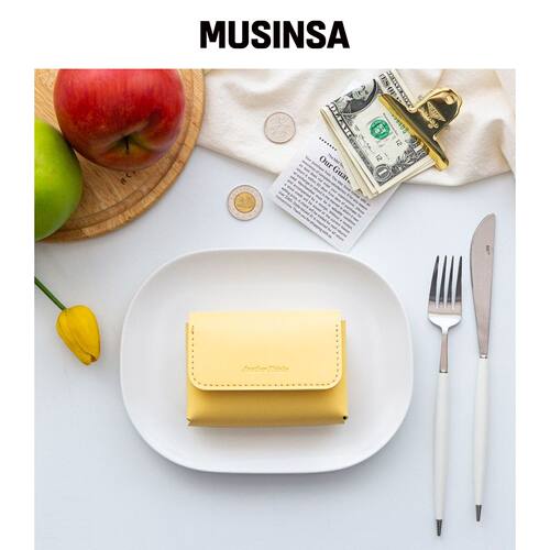 FUNNYMADE 皮革双层分隔收纳食物卡钱包名片钱包韩国官网直邮进口