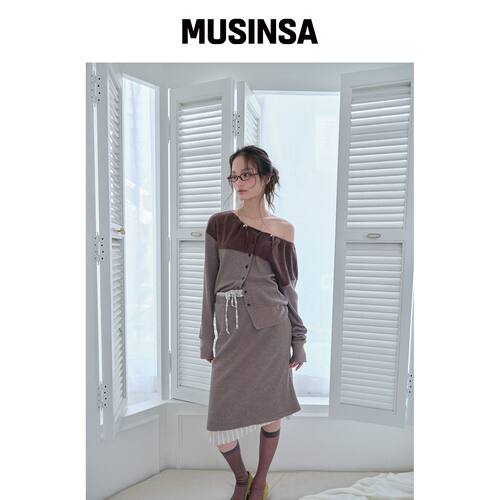MUWM 双层裙子 Double Layer Skirts (燕麦色)韩国官网直邮进口