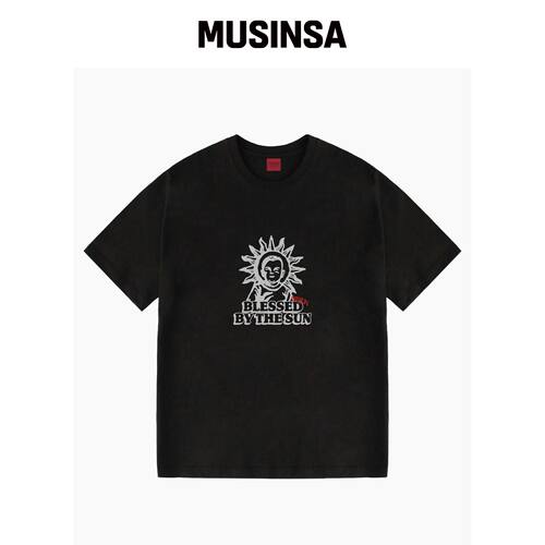 CRIGUN blessed by the sun 20s 半高领T恤 黑色韩国官网直邮进口