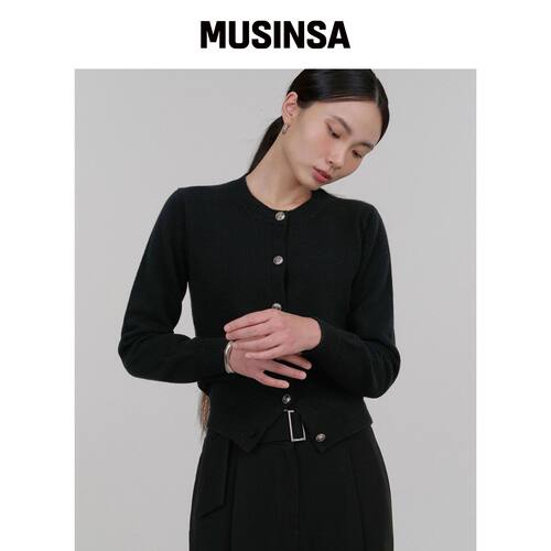 ILROZE ALBI 羊绒开衫 (黑色) MUSINSA韩国官网直邮进口