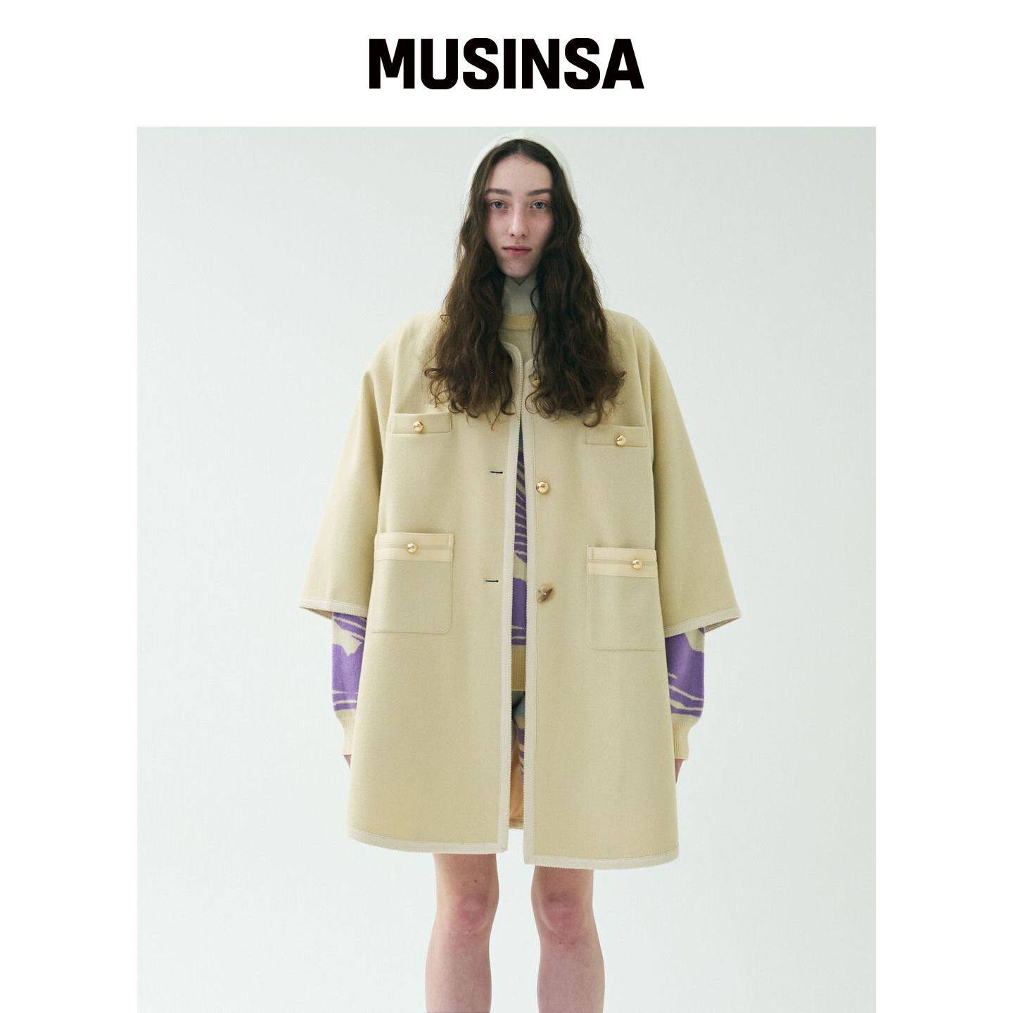 MIMICAWE MUSHROOM 长款斗篷/象牙白 MUSINSA韩国官网直邮进口