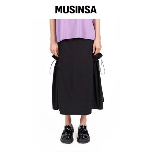 MILIEUX [MXM1FWSKL004BK]侧褶编织长裙 MUSINSA韩国官网直邮进口