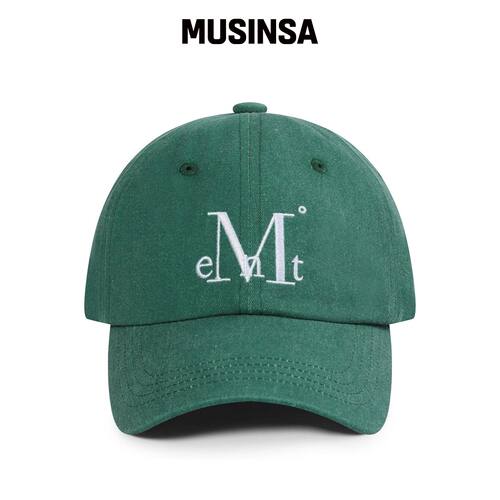 MUCENT 签名棒球帽（色素染橄榄绿） MUSINSA韩国官网直邮进口