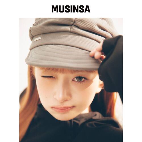 MISEKI SEOUL 褶皱收腰帽子 灰色 MUSINSA韩国官网直邮进口