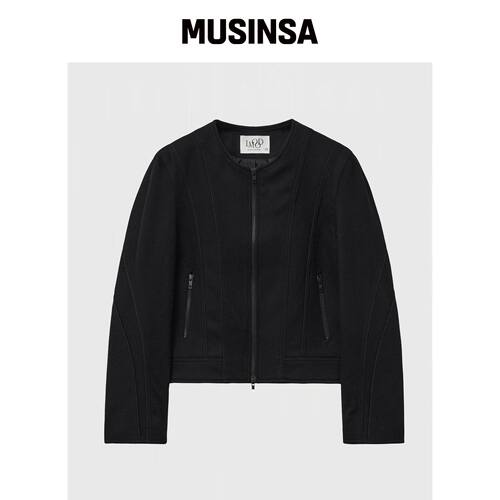 LMOOD 可可男孩羊毛西装外套黑色夹克MUSINSA韩国直邮官方正品