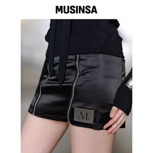 MUCENT 贴纸拉链点缀迷你裙 MUSINSA韩国官网直邮进口