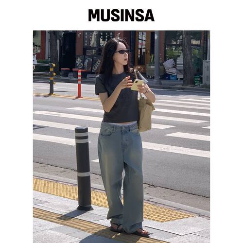 TTUDEMENT STRING WIDE DENIM PANTS_LIGHT BLUE韩国官网直邮进口