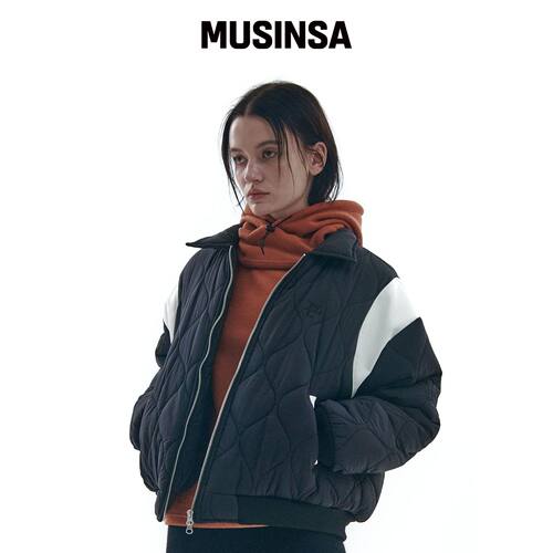 PLACE STUDIO 秋羽绒服翻领宽松黑色上衣MUSINSA韩国官网直邮进口