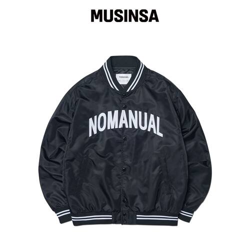NOMANUAL ARCH LOGO 大学夹克 - 黑色 MUSINSA韩国直邮官方正品