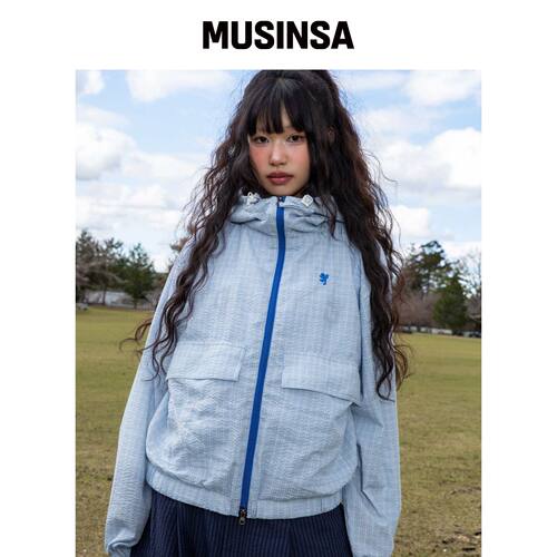 GLACK GZJ002 赛尔卡格纹风衣 (天蓝色) MUSINSA韩国直邮官方正品
