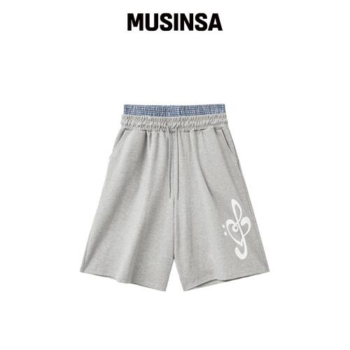 SLEEKGLOW 格纹叠层伯穆达短裤[灰色] MUSINSA韩国直邮官方正品