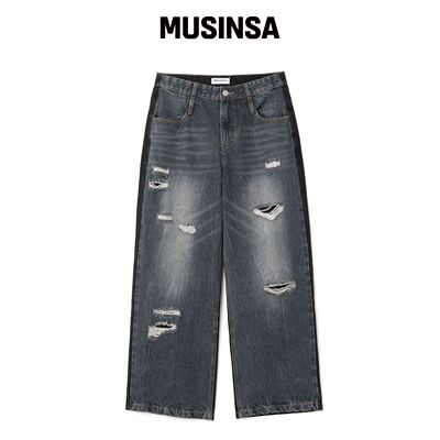 MILLO ARCHIVE 完整破损裤 [深蓝色] MUSINSA韩国直邮官方正品