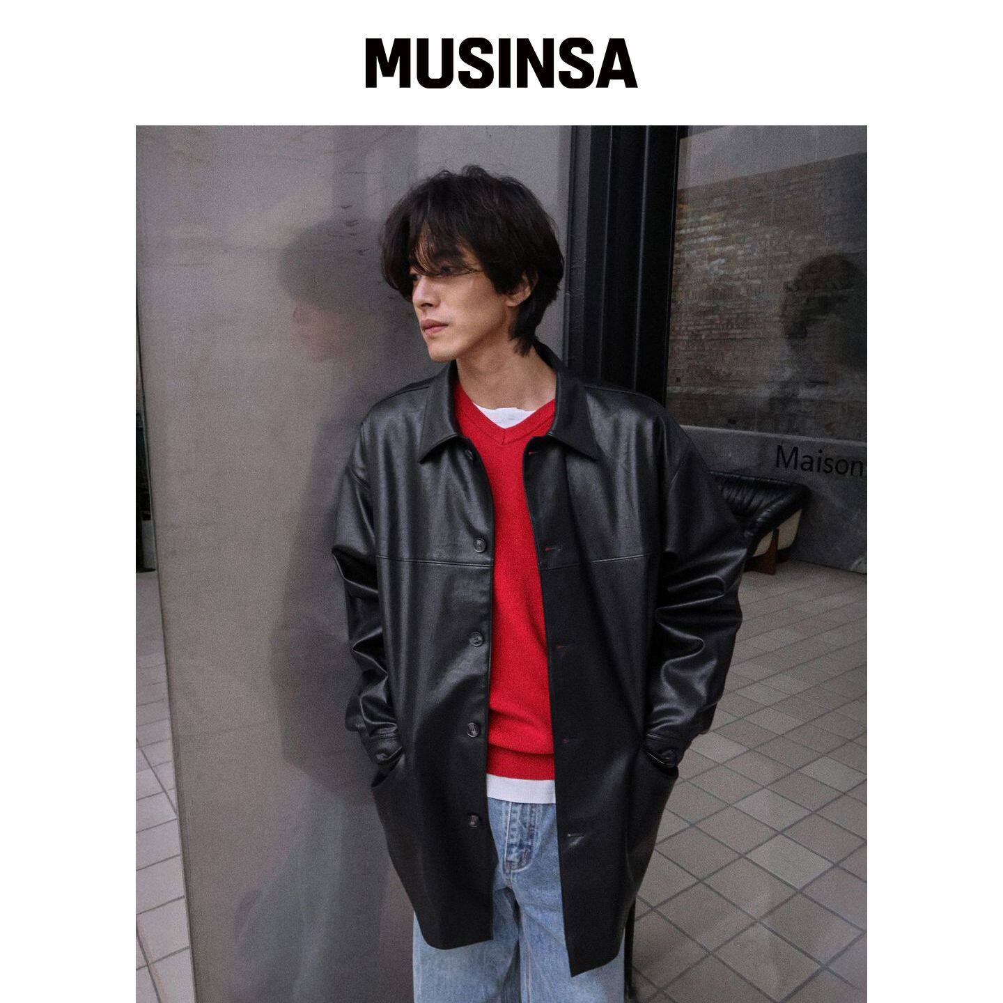 MOOD INSIDE HIDE 皮革车款外套 黑色 MUSINSA韩国官网直邮进口