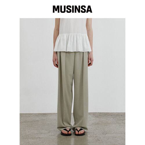 NOTIA ESSENTIAL WIDE FIT TWO TUCK SLACKS - M韩国官网直邮进口
