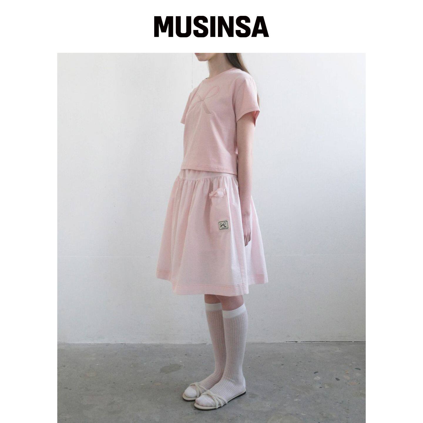 UBEIGE 雪纺蕾丝口袋裙(粉色) MUSINSA韩国官网直邮进口
