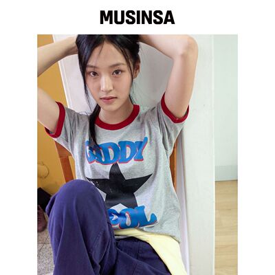 ISTKUNST GD STAR T恤_灰色(IK2EMMT523A) MUSIN韩国官网直邮进口