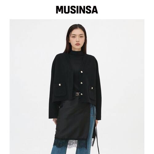 LAP (HAAND)V领开衫外套 AR1WT160 MUSINSA韩国官网直邮进口