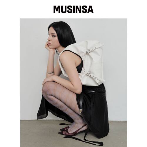 PICEA 系带迷你霍博包 [鳄鱼白] MUSINSA韩国官网直邮进口