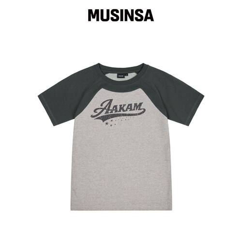 AAKAM Authentic Raglan 半袖上衣 (灰色) MUSIN韩国官网直邮进口