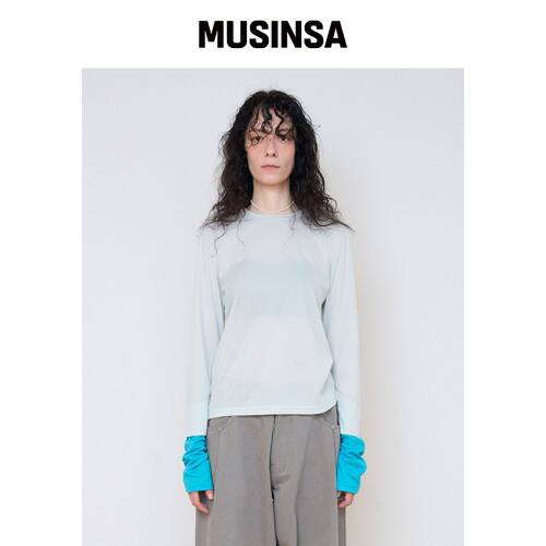 SEEN DOUBLE SLEEVE LONG T-SHIRTS (象牙色)韩国官网直邮进口