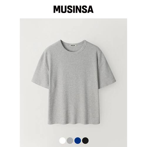 INDUST ESSENTIALS 精华圆领短袖T恤_4COLOR MUS韩国官网直邮进口