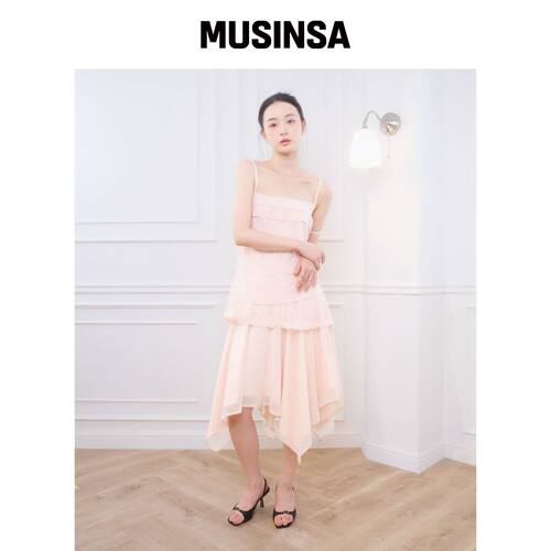 BELLIALEU DEAR LACE TOP 珊瑚粉 MUSINSA韩国官网直邮进口