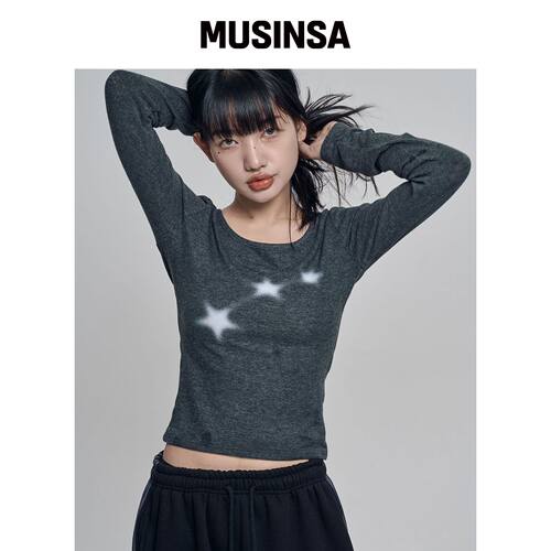 CHICKS Starlight 长袖T恤 炭灰色 MUSINSA韩国直邮官方正品