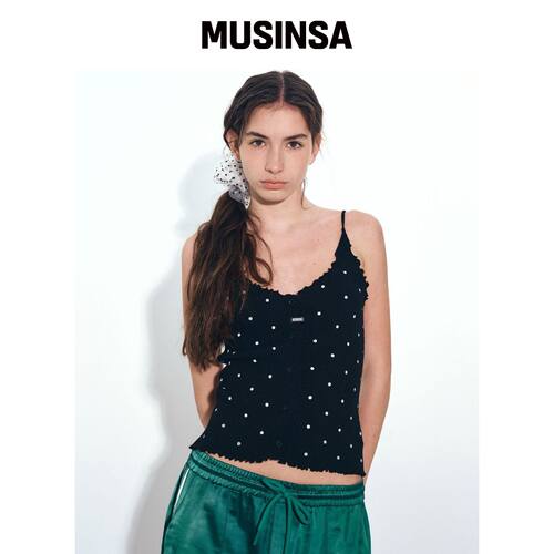 NICK&NICOLE DOT LABEL 无袖上衣_黑色 MUSINSA韩国直邮官方正品