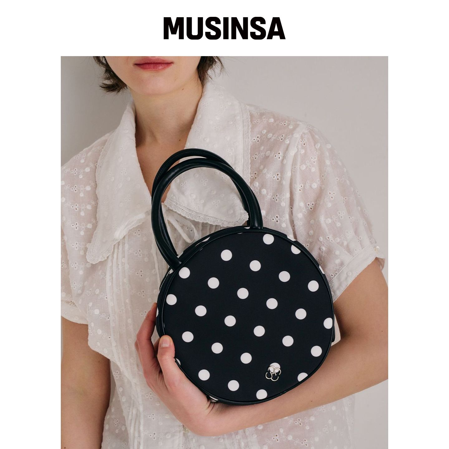 HEEARI LUNA 铃鼓托特包_波点 MUSINSA韩国官网直邮进口