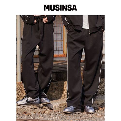 GALEX 侧线宽松田径裤 黑色 GA5550 BK MUSINSA韩国官网直邮进口