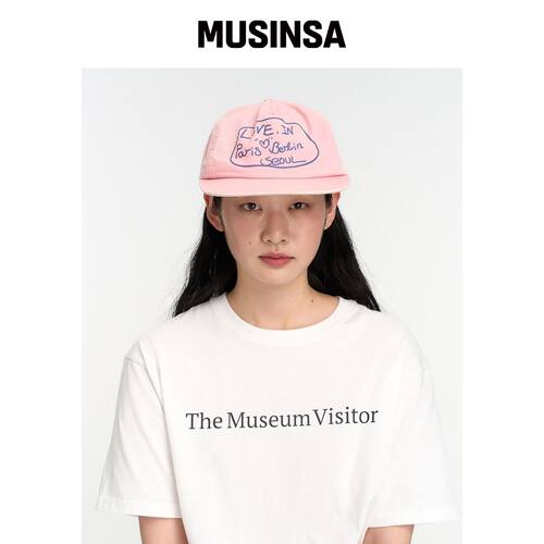 THEMUSEUMVISITOR LOVE IN 水洗棒球帽(粉色) MU韩国官网直邮进口