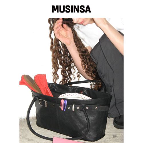 YEOMIM 系带船形包（黑色） MUSINSA韩国官网直邮进口