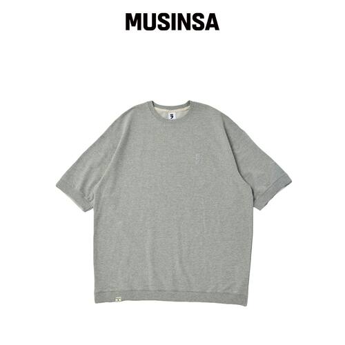 A NOTHING REVERSAL CUT SWEAT 1/2 TEE (灰色)韩国官网直邮进口