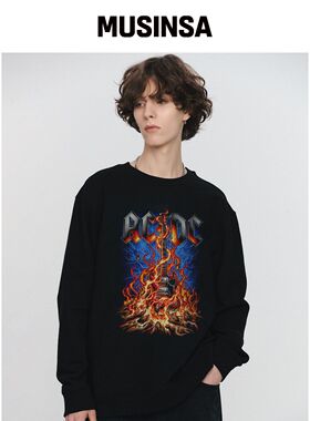 BRAVADO ACDC CD 吉他 2 卫衣 BK (BRENT2326)韩国官网直邮进口