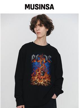 BRAVADO ACDC CD 吉他 2 卫衣 BK (BRENT2326)韩国官网直邮进口