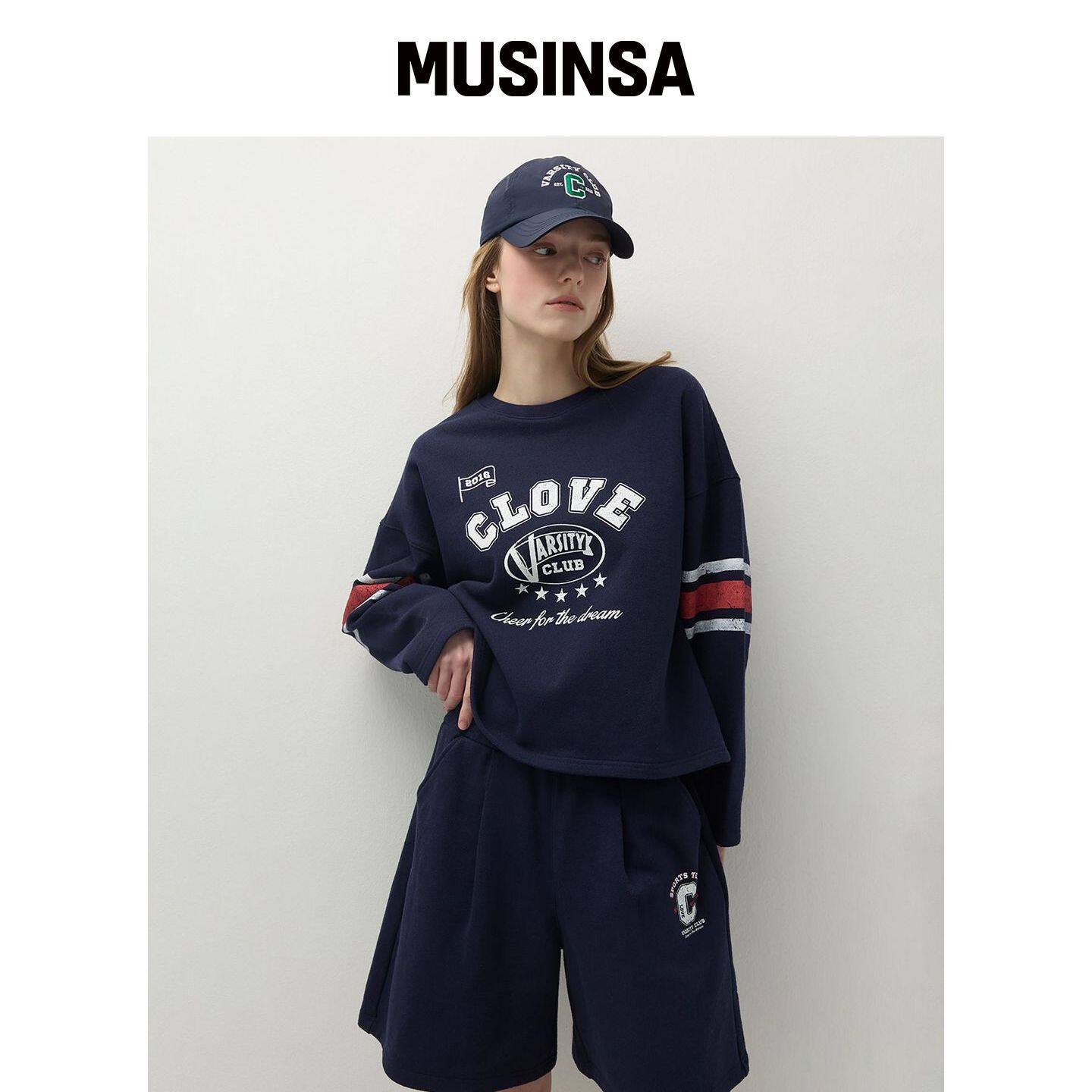 CLOVE [26SS 丁香] 大学风长袖T恤（海军蓝） MU韩国官网直邮进口